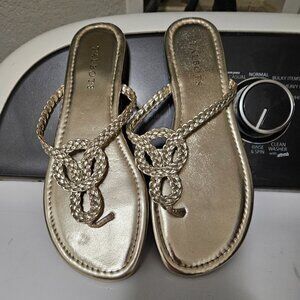 Talbots Gold Sandals Size 7